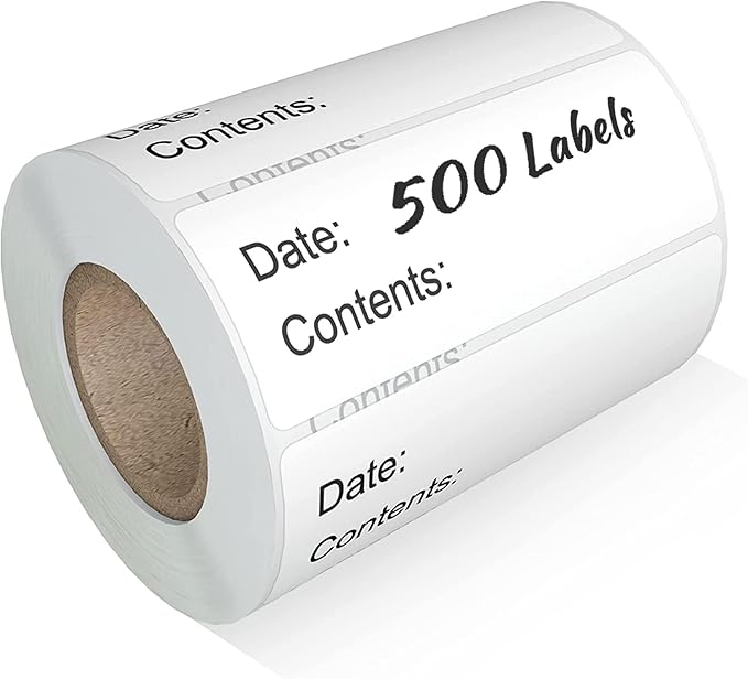 500pcs Food Labels,1 x 3 Inch Freezer Labels Removable for Food Containers, Mason Jar, Water/Oil/Tear Resistant,No Residue Food Storage Labels Perfect for Kitchen