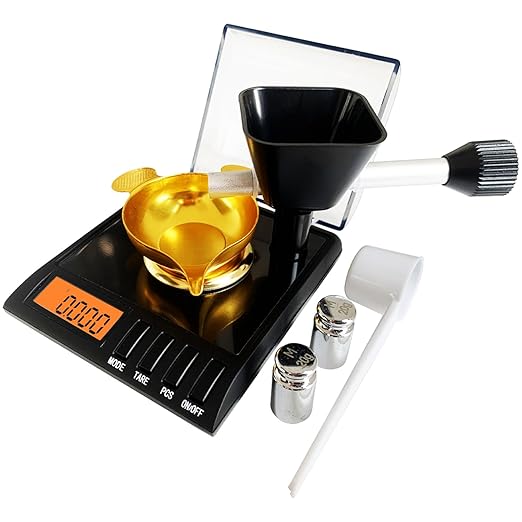 Reloading Scale with Powder Trickler, 750 Grains x 0.02 gn, Metal Powder Pan and Handy Scoop, Milligram Scale, 50g x 0.001g