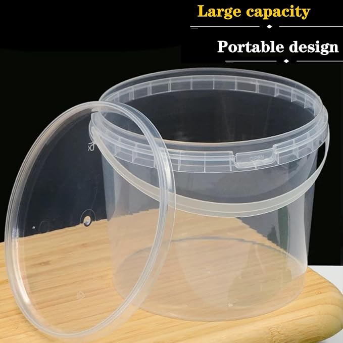 68 oz Ice Cream Tub with Lid, Tamper Proof, BPA Free, Freezer and Microwave Safe Food Storage Container, Reusable Airtight Container, Leak Proof Tub for Snacks Deli Fruits, Drinks.(10 pack)