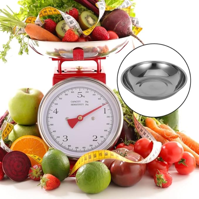 STOBAZA 2pcs Stainless Steel Food Scale Bowl Electronic Scale Tray Digital Scale Weighing Boat for Cooking Baking Kitchen Laboratory Supplies 25cm
