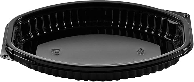 Restaurantware RW Base 12 Ounce Meal Prep Containers, 100 Microwavable To Go Containers With Lids - Disposable, Freezable, Black Plastic Oval Food Containers, Pack Hot And Cold Food, For Takeaway