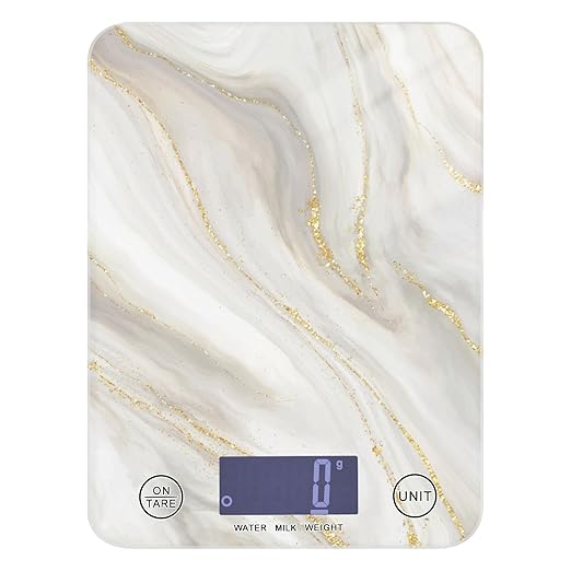 Food Scale Kitchen Scale for Baking Cooking Digital Food Weighing Measuring Scale Small Waterproof Electric Food Scale Marble
