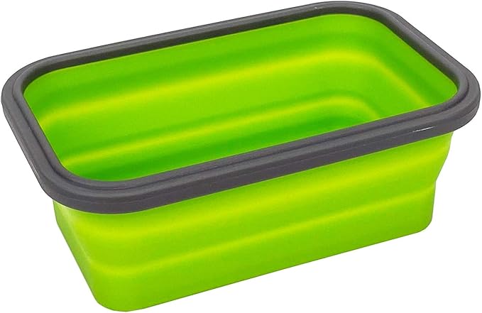 CARTINTS Set of 3 Collapsible Food Storage Containers with Lids, Collapsible Silicone Bowls, Silicone Lunch Containers, For Meal Prep, Camping, Travel, Microwave and Freezer Safe,500ml,Green