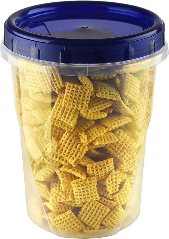 HomeyGear [32 oz - 8 Pack] Twist Top Food Deli Containers Screw And Seal Lid 32 Oz Stackable Reusable Quality Plastic Storage Container 8 Pack. Screw & Seal Lids BPA Free