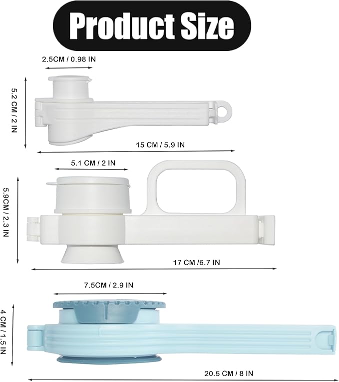 Food Bag Sealing Clips with Pour Spout - 3 Pack Airtight Storage Clamps for Cereal/Dog Food/Flour/Snacks, Reusable Bag Sealers for Pantry & Kitchen (S/M/L)