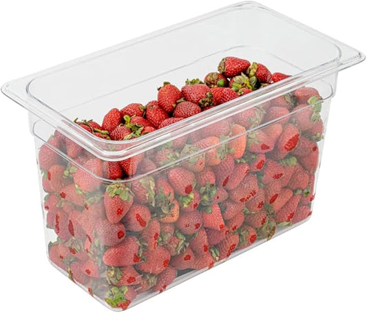 Restaurantware-1/3 Size Food Storage Containers, 10 8 Inch Deep Proofing Boxes - Rectangle, Graduated Measurements, Clear Plastic Food Grade Storage Containers, Dishwashable, Lids Sold Separately