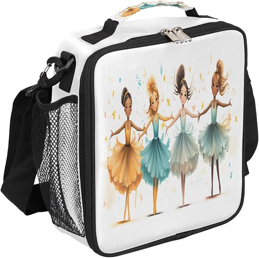 Kids Lunch Box for Boys Girls Ballet Girls Lunch Bag for Kids Insulated Lunch Bag Tote with Adjustable Shoulder Strap Teens Lunchbox Cooler School Picnic