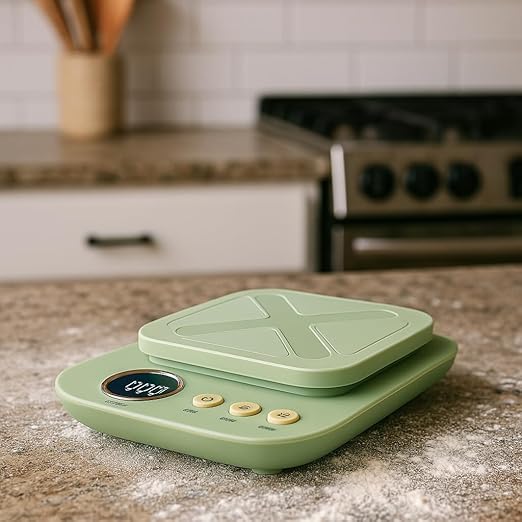 NAVE Digital Kitchen Scale – 5kg/11lb Capacity, USB Rechargeable, High Precision 0.2g, LCD Display, Tare Function, Gram/Ounce/Milliliter Units, Auto-Off – for Cooking & Baking