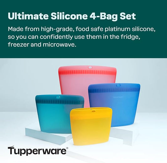 Tupperware Ultimate Silicone 4-Bag Food Storage Set