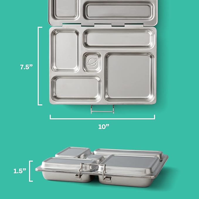 PlanetBox Classic Stainless Steel Bento Lunch Box for adults and kids