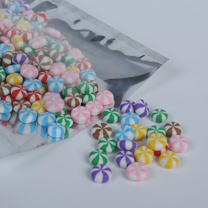 QQ Studio 100 PCS Metallic Mylar Foil Open Top Sealable Bags (6x9cm (2.3x3.5"), Clear & Silver)