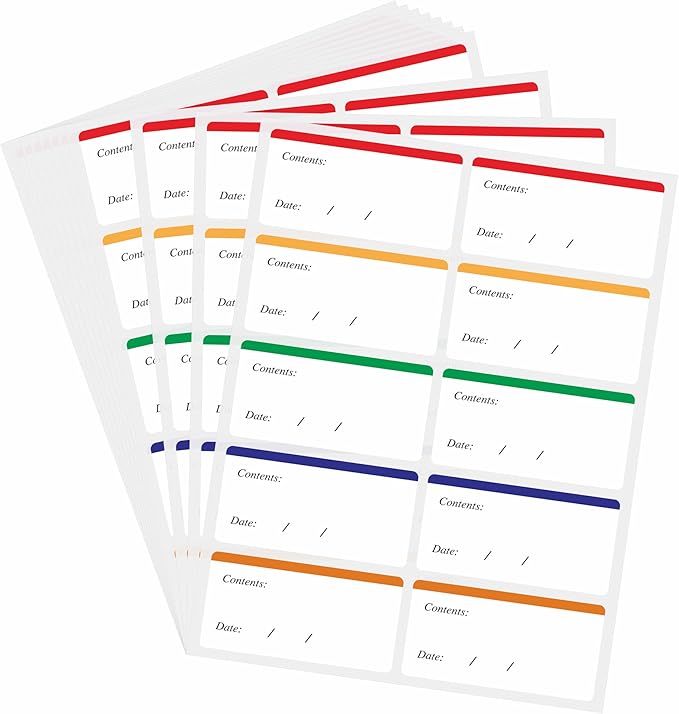 Hybsk Removable Freezer Labels Easy Peel Off - Frozen Food Storage Labels That Leave No Sticky Residue After Use (Type 3)