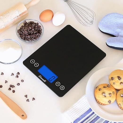 Escali 2210IB ArtiXL Extra-Large Glass Digital LCD Display Kitchen Scale, Measures Liquid and Dry Ingredients, Tare Function, 22lb Capacity, Black