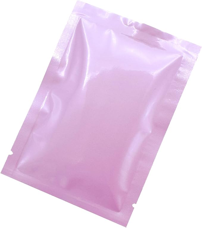 QQ Studio 100 PCS Metallic Mylar Foil Open Top Sealable Bags (9x13cm(3.5x5.1"), 100x Light Pink)