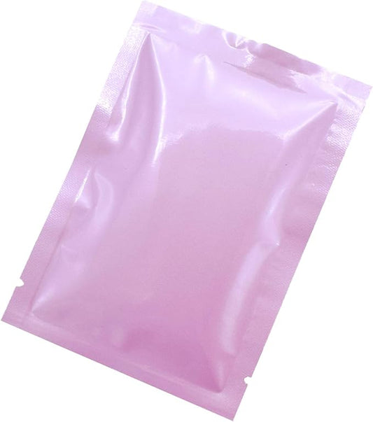 QQ Studio 100 PCS Metallic Mylar Foil Open Top Sealable Bags (9x13cm(3.5x5.1"), 100x Light Pink)