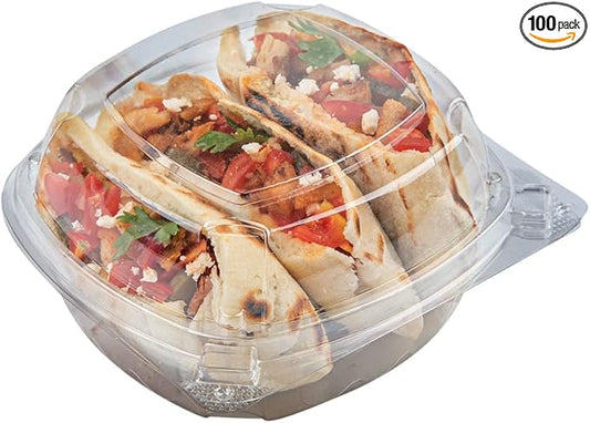 Restaurantware Thermo Tek 18.6 Ounce Clamshell Containers 100 Anti-Fog To Go Food Containers - Freezable Rectangle Clear Plastic Food Packaging Containers Disposable