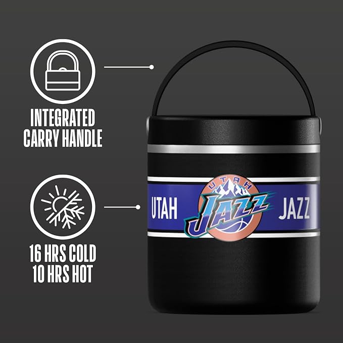Hydrapeak x NBA Officially Licensed Utah Jazz 25oz Stainless Steel Vacuum Insulated Thermos Food Jar with Handle, Wide Mouth Leak-Proof Soup Thermos for Adults, 10 Hours Hot and 16 Hours Cold