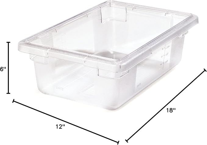 Carlisle FoodService Products Storplus Food Storage Container with Stackable Design for Catering, Buffets, Restaurants, Polycarbonate (Pc), 3.5 Gallons, Clear, (Pack of 6)