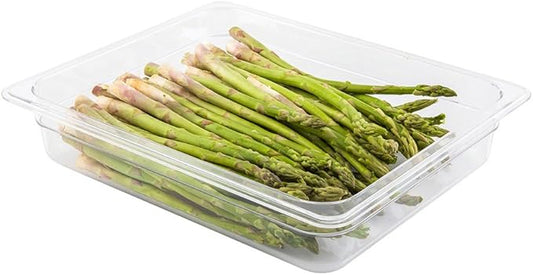 Restaurantware-2.5 Inch Deep Food Pans, 1 1/2 Size Commercial Food Storage Container - Freezable, Break-Resistant, Clear Plastic Cold Pans, Dishwashable, For Kitchens, Restaurants, Or Cafeterias