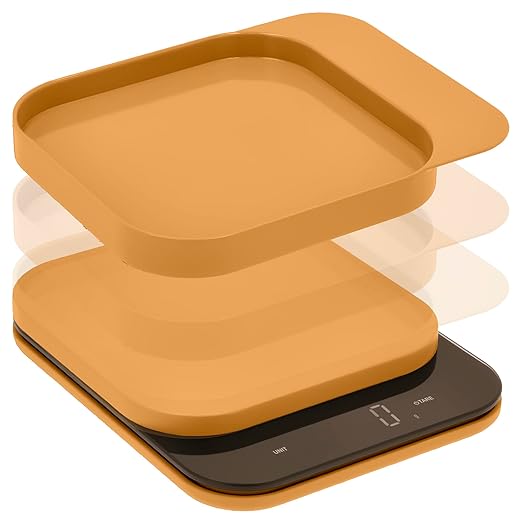 Mensura Kitchen Scale Accurate Measurements Made Effortless - Experience Precision Cooking with Battery - Powered Convenience - Requires 3 AAA Batteries for Reliable Performance (Curry)