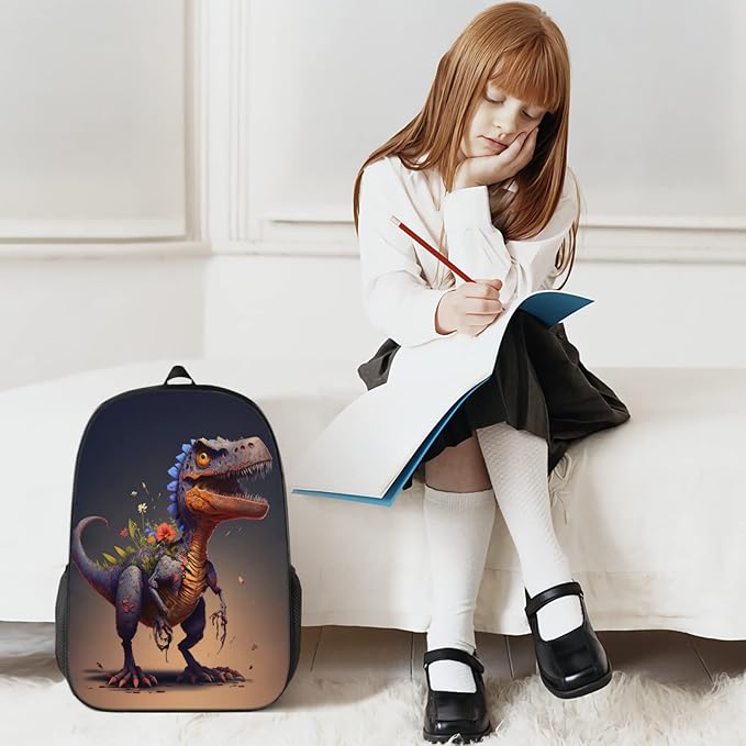 Dinosaurs Backpack - Bundle 3 Pieces for Teens, Boys and Girls Dinosaurs Backpack Includes Bookbags Insulated Lunch Bag and Pencil Case Perfect for School and Everyday Use