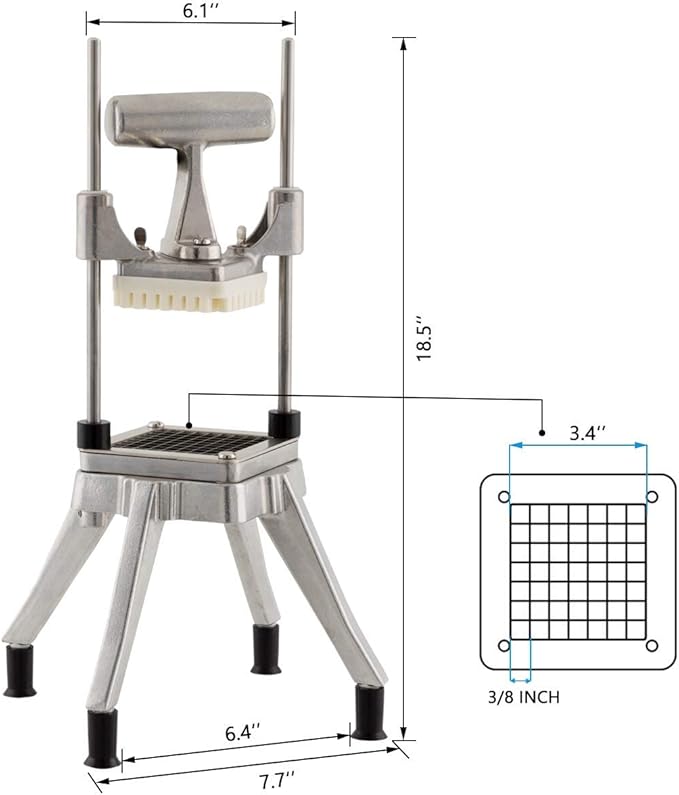 Commercial Vegetable Dicer 3/8'', Stainless Steel Blade Quick Chopper Machine Easy for Onion Tomato Pepper Potato
