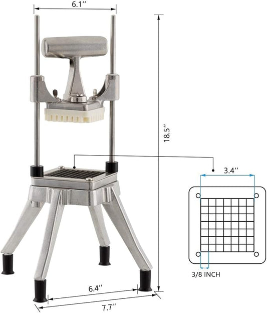 Commercial Vegetable Dicer 3/8'', Stainless Steel Blade Quick Chopper Machine Easy for Onion Tomato Pepper Potato