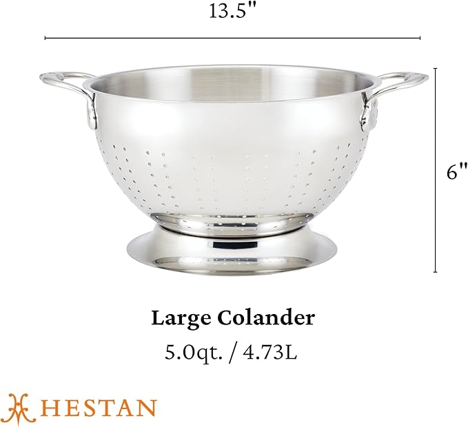 Hestan Provisions Stainless Steel Colander, 5-Quart