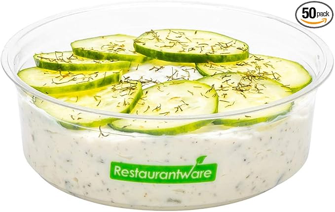 Restaurantware Basic Nature 8 Ounce Deli Containers 50 Meal Prep Containers - Lids Sold Separately PLA Plastic Disposable Food Containers For Holding Snacks Salads And Desserts