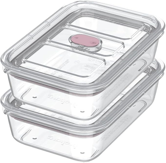 Prepara LatchLok Click 4.3 Cup Food Storage Container, Set of 2, Rose