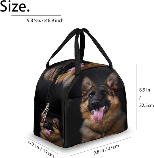 Insulated Lunch Bag for Women Men Dog German Shepherd Waterproof Thermal Tote Bag Reusable Lunch Box Container Lunch Holder Leakproof Lunch Cooler Bag Picnic Travel Work
