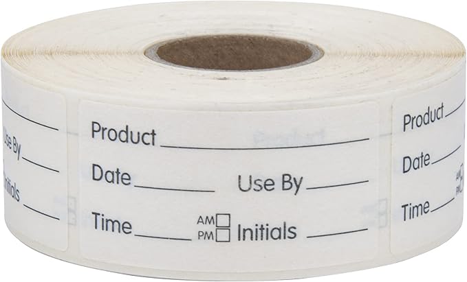 L LIKED 500 Stickers Use by 1 x 2 Inch Dissolvable Food Storage Labels for Containers