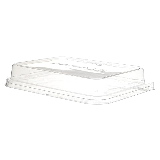 Eco-Products Compostable Disposable Nacho Tray Lid, Case of 200, Fits WorldView 2/3 Compartment Containers, Clear PLA Plastic, A Renewable Material Made from Plants, ASTM Compliant, BPI-Certified