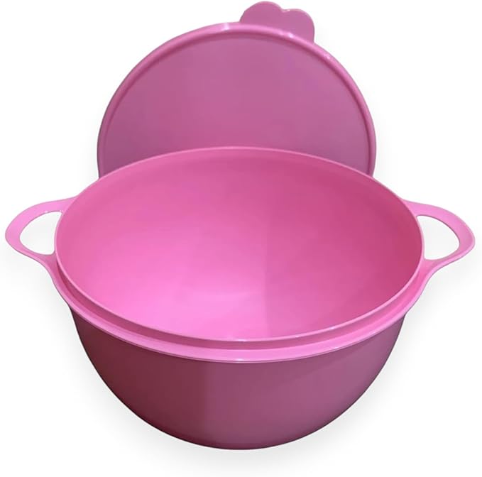 Tupperware Thatsa Mega Bowl Mixing Bowl 42 Cups 10L Pink with Matching Lid