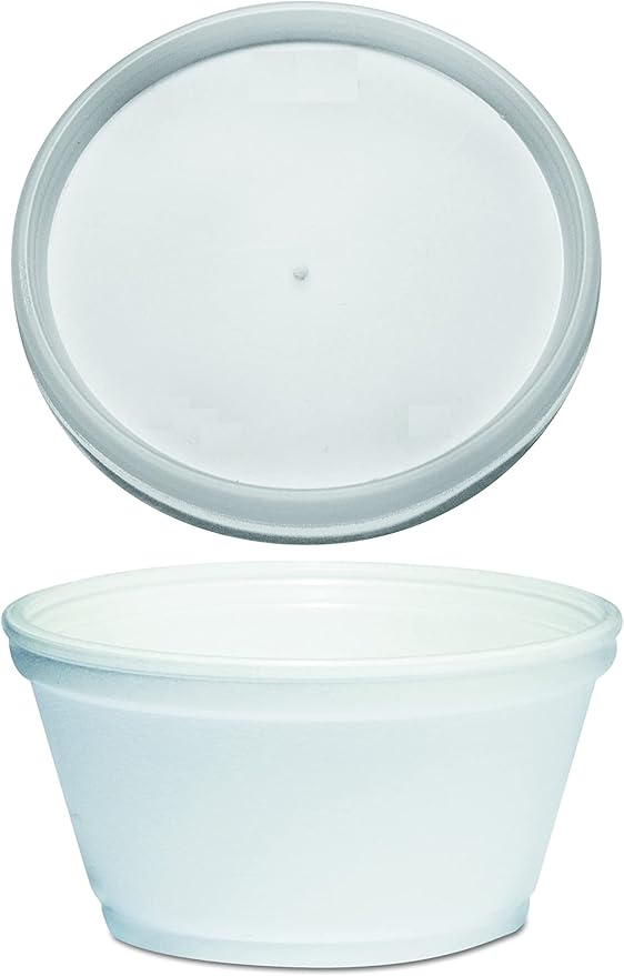 Mr Miracle Foam Bowl with Lid for Hot and Cold Foods – 12 Ounce Disposable Soup Container with Vented Lid, Great for Ice Cream, Yogurt, Soup, Takeout [50 pack]