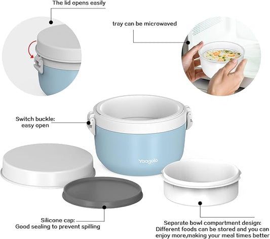 Thermo for Hot Food 28oz, Vacuum Insulated Food Container for Adults, Wide Mouth Leakproof Soup Thermo Stainless Steel Insulated Food Jar(Blue)