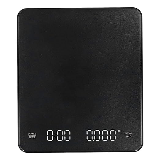Coffee Scale with Timer, 0.1g High Precision 3 Units Pour Over Drip Espresso Scale, 5.8 x 5in Rechargeable Kitchen Scale with LCD Backlight Display for Home Weigh Jewelry Vegetables