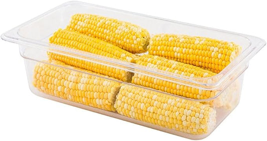 Restaurantware-4 Inch Deep Food Pans, 1 1/3 Size Commercial Food Storage Container - Freezable, Break-Resistant, Clear Plastic Cold Pans, Dishwashable, For Kitchens, Restaurants, Or Cafeterias