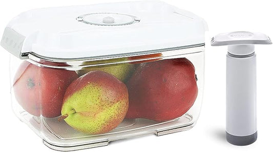 Food Saving Airtight BPA-free Tritan Vacuum Container (2L Rectangle + Pump + Tray) - Marinating, Fruit Keeper