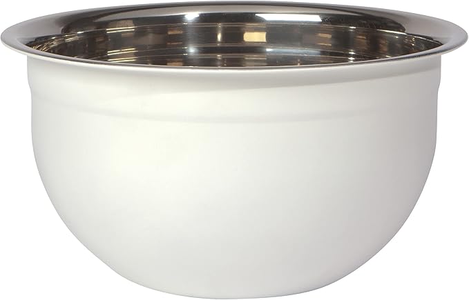Now Designs Matte Coated Steel Mixing Bowls, White, 5 qt, 3 qt, 1.5qt, Set of 3