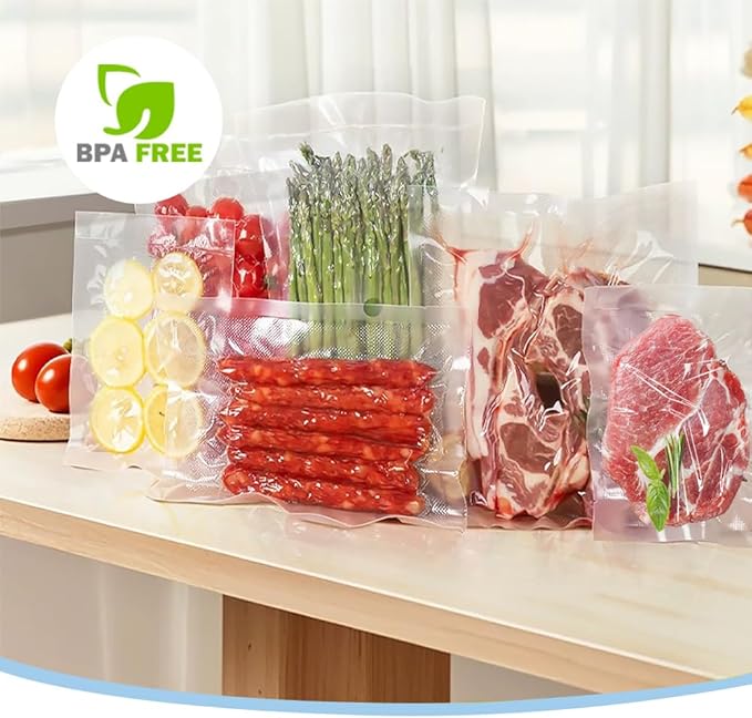 150pcs Vacuum Sealer Bags, Gallon 11"x16" and Quart 8"x12" and Pint 6"x10" Food Saver Bags, Pre-cut Commercial Grade Vac Bags for Food Storage, BPA Free, Heavy Duty, Meal Prep or Sous Vide