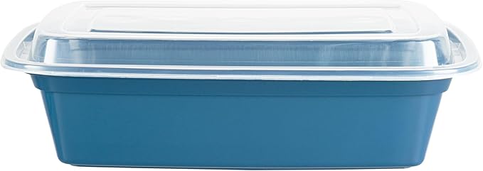 Restaurantware Asporto 38 Ounce Take Out Containers, 100 Food Containers With Lids - Microwavable, Disposable, Midnight Blue Plastic To Go Food Containers, No BPA, For Take Out And Delivery
