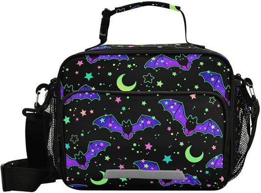 MNSRUU Unisex Insulated Lunch Bag, Bat 13, Fabric, 11"x4.33"x 9.05", Ample Storage Space, Keeps Food Warm, Portable, Lightweight