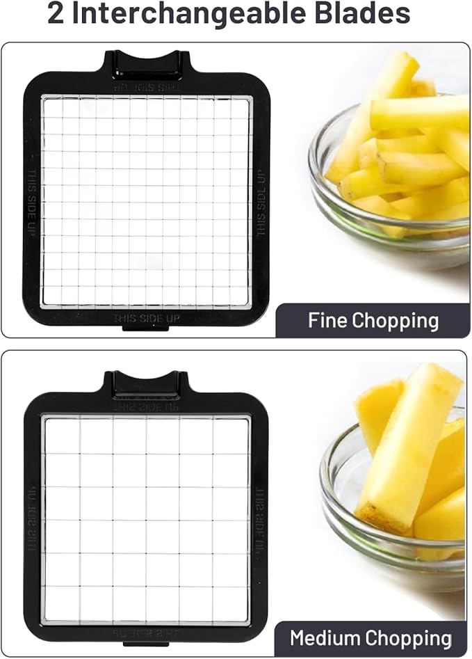 Vegetable Chopper - Veggie and Food Chopper Combo - Onion Chopper with Container - Mandoline Slicer for Kitchen, White/Black, HF5-01