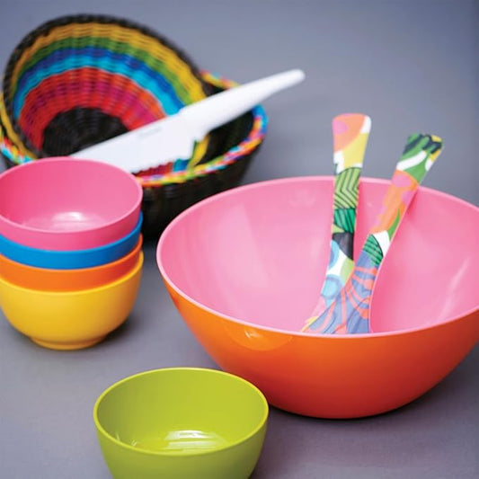 French Bull 12.5" Serving Bowl - Melamine Dinnerware - Salad, Mixing, Pasta (Grape/Turquoise Two Tone)