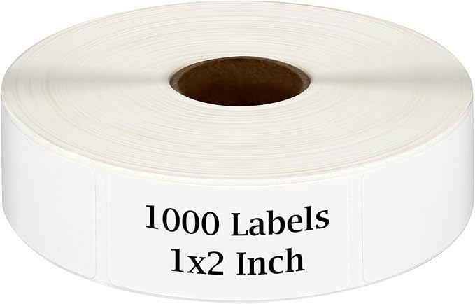 1000 Food Labels, Blank Removable Freezer Labels, Water and Oil Resistant Stickers for Food Containers, Jars and Pantry Organization (1” x 2”)