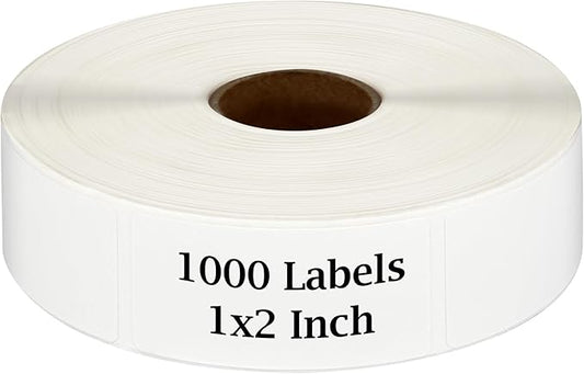 1000 Food Labels, Blank Removable Freezer Labels, Water and Oil Resistant Stickers for Food Containers, Jars and Pantry Organization (1” x 2”)