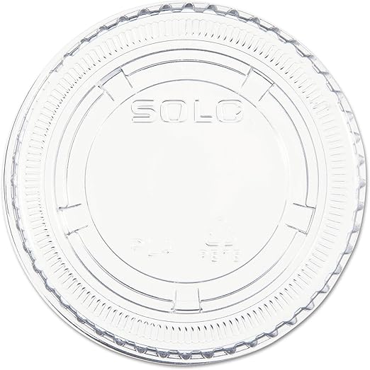 Solo PL4N Clear Portion Container Lid - Fits 3.25-5.5 oz, 0.3", Clear (Case of 2500)