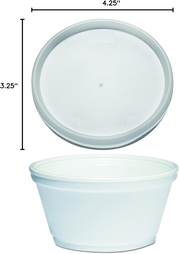 Mr Miracle Foam Bowl with Lid for Hot and Cold Foods – 12 Ounce Disposable Soup Container with Vented Lid, Great for Ice Cream, Yogurt, Soup, Takeout [50 pack]