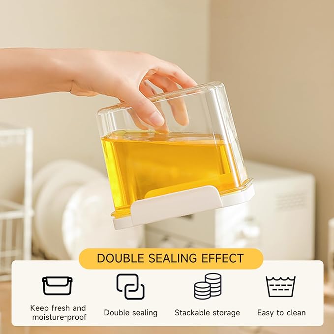 Storage Cereal Organizers Containers Sets , Food Grade BPA free PET Material Reusable，Airtight food storage containers with lids， kitchen organizers and storage Total(2 pcs 2300ml 2 pcs 1800ml)